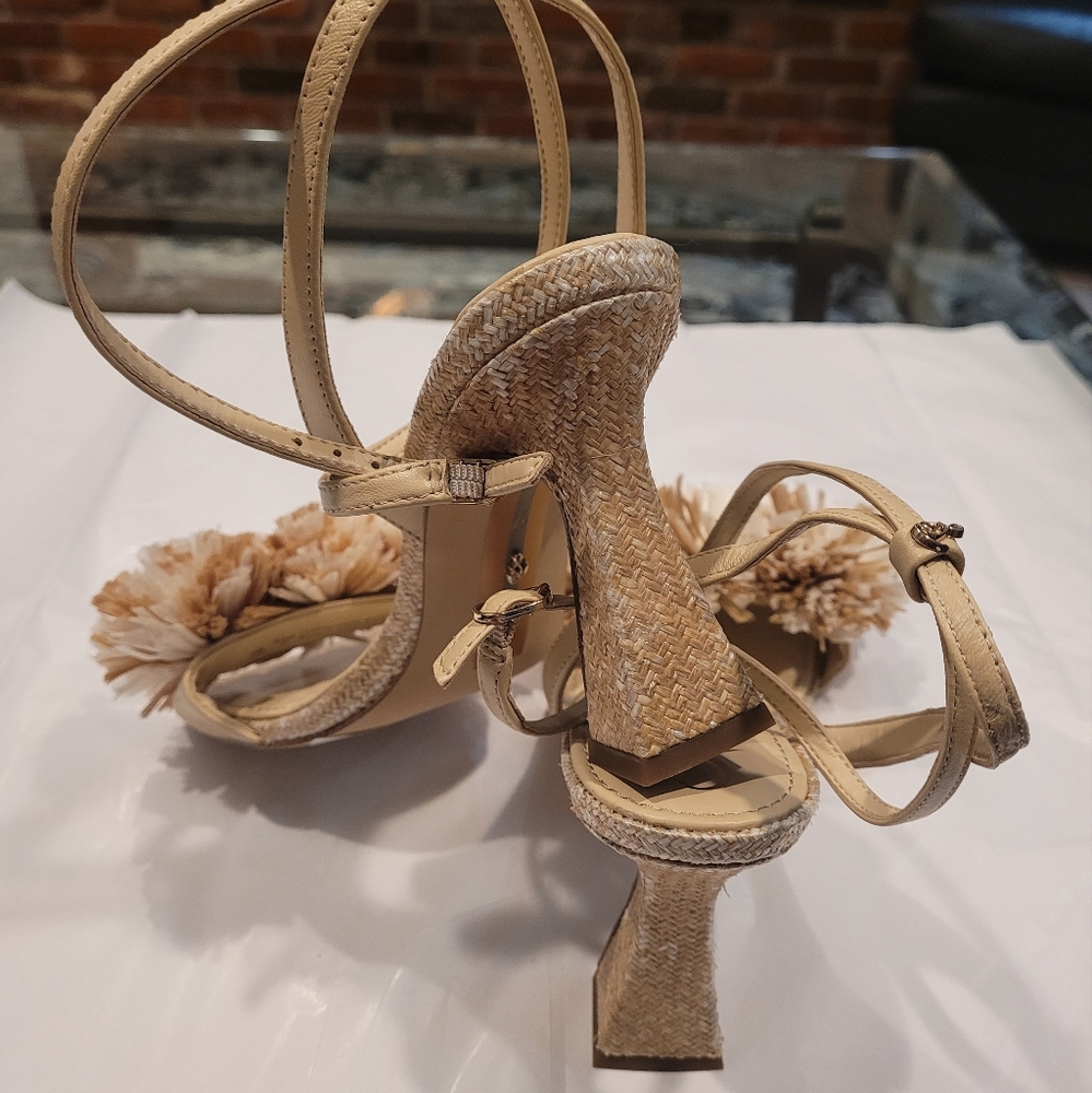 New Sam Edelman Leather Ankle Wrap Heeled Sandals sz 7 - Picture 14 of 15